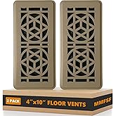 2 Pack Floor Vent Covers, Floor Register 4x10, Heavy Duty Walkable Steel Vent Cover, Adjustable Decorative Vent Covers for Home Floor Ceiling or Sidewall Vent, Rust-Proof Finish (Brown)