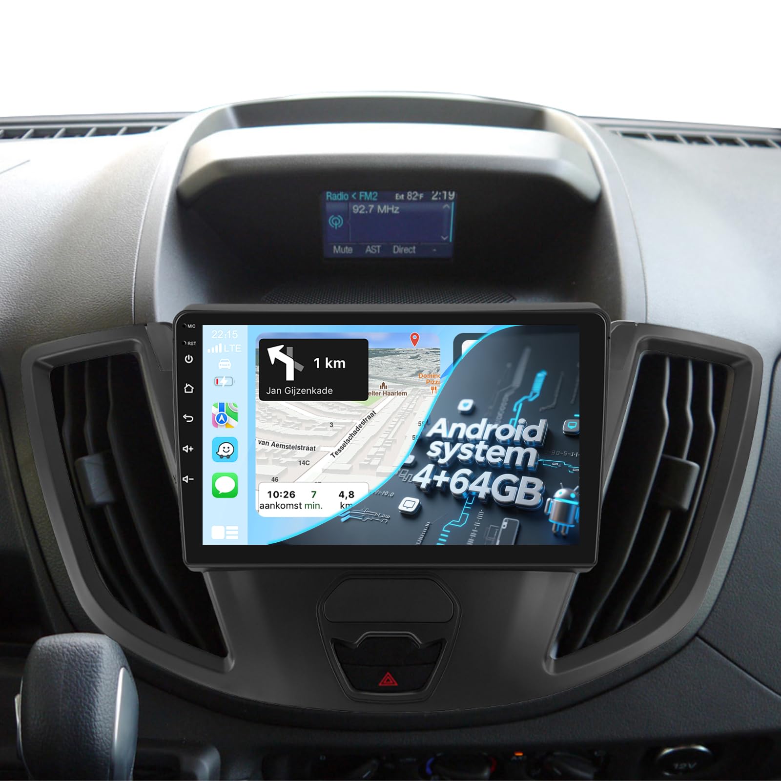 Photo 1 of [4G+64G] Radio for Ford Transit 150 250 350 2015-2019, 9 inch Touch Screen Android Car Stereo, Wireless Carplay/Android Auto/32 EQ Audio/1280 * 720 Screen/SWC/Bluetooth/WiFi