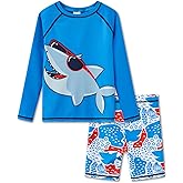 UMELOK Boys' Rash Guard Swim Set