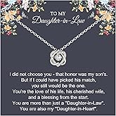 NOURISHLOV Daughter in Law Gifts, Sterling Silver 2 Hearts Necklace, Gifts from Mama Necklace, Daughter in Law Birthday Gift Ideas, Christmas Jewelry
