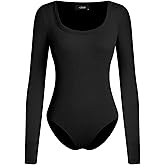 CIDER Women's U-neckline Solid Bodysuit