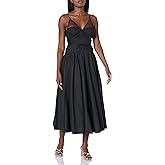 Moon River Womens Halter Shirred Mesh Bustier Midi Dress