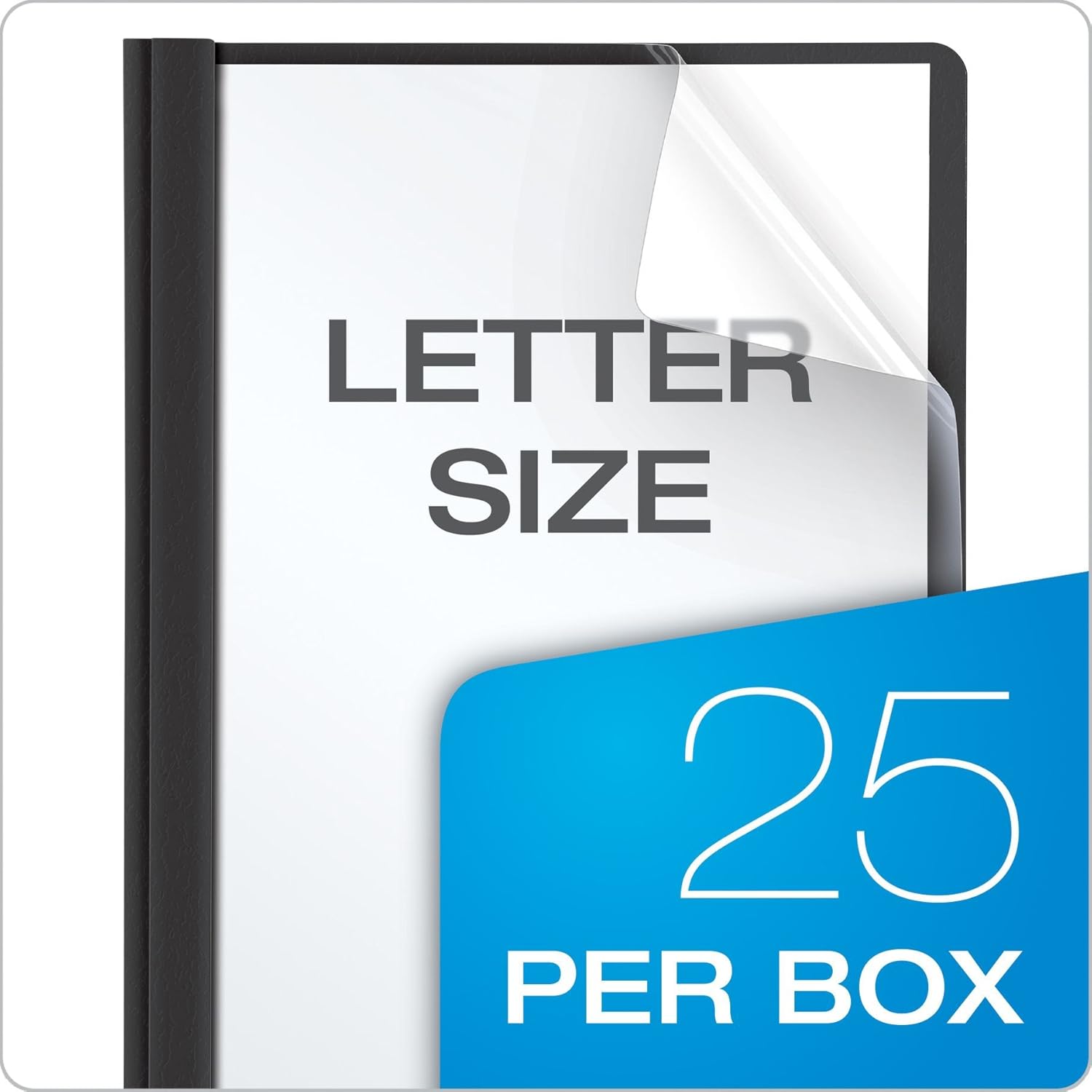 Oxford Clear Front Report Covers, Black, Letter Size, 25 per box (55806EE) : Business Report Covers : Office Products