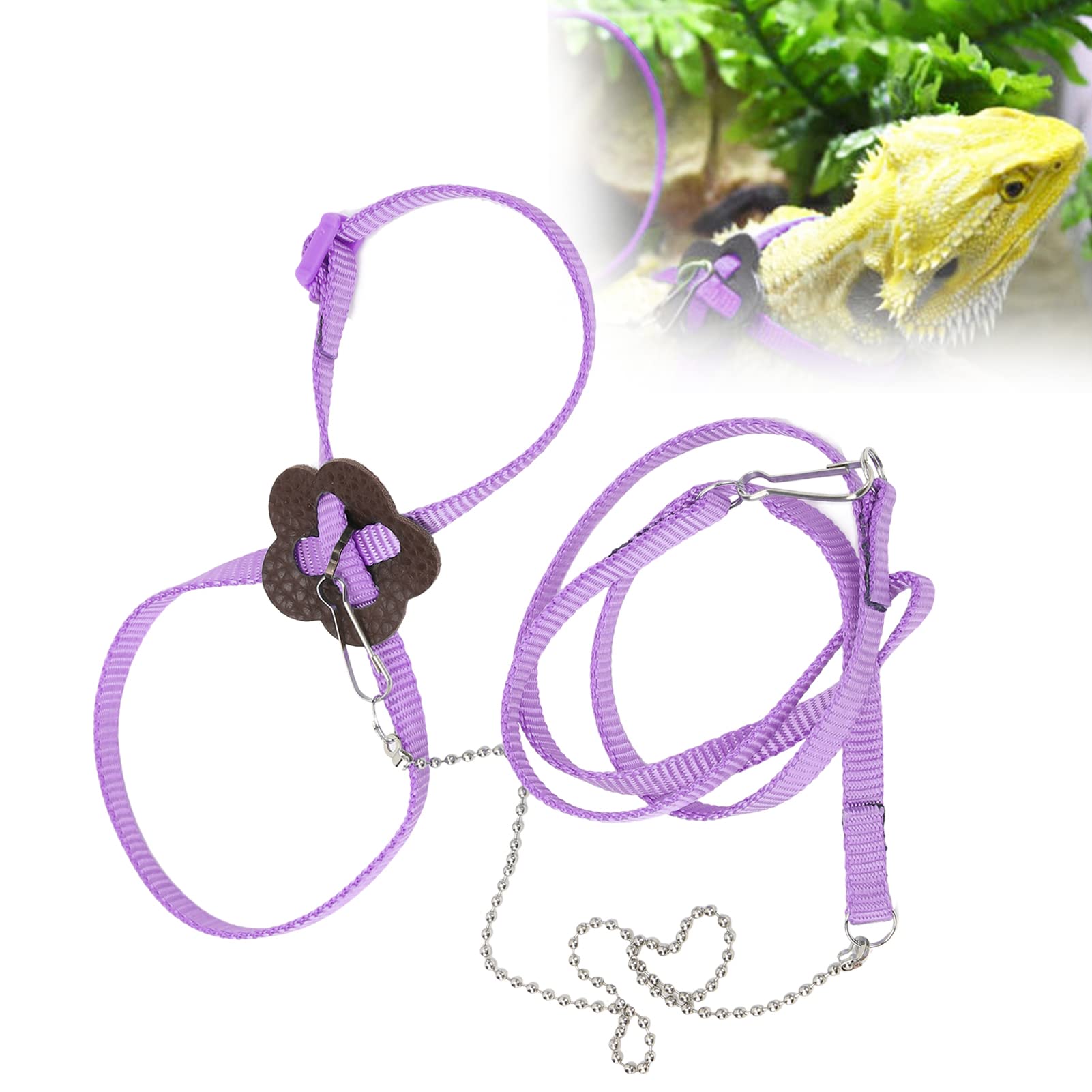 Adjustable Lizard Harness Adjustable Bearded Dragon Harness and Leash Walking Lead Control Traction Rope for Reptiles