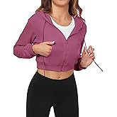 FKEEP Cropped Zip Up Hoodie Women Jacket Top Sweatshirt Casual Basic Gym Workout Sport