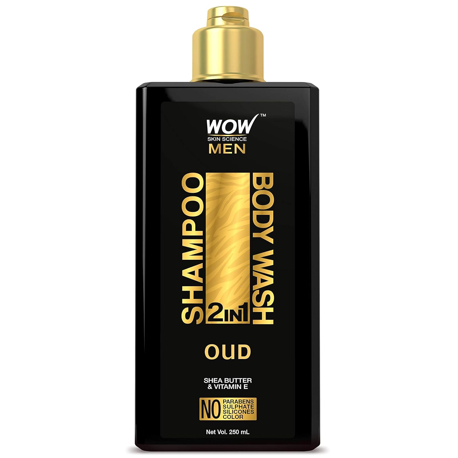WOW Oud 2-in-1 Shampoo & Body Wash - Maximum Hydration For Cleaner, Healthier Hair & Smooth, Soft Skin For Men, Women, Teen - For Dry, Rough Skin Relief - Sulfate, Paraben, Silicone Free - 250 mL