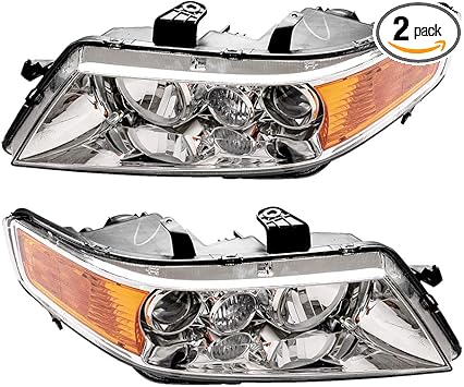 Amazon Com Million Parts Pair Headlights Headlamps Driver Passenger Replacement Assembly Ac2518106 Ac2519106 Fit For 2004 2005 2006 2007 2008 Acura Tsx 2 4l Automotive