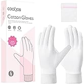 COOLJOB 4 Pairs Cotton Gloves for Dry Hands Moisturizing & Eczema, Overnight Lotion, Sleep & Spa Treatment for Women & Men, B