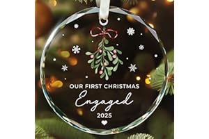 TEEBIM Engagement Gifts for Couples - Engagement Gifts for Women, Her, Bride to Be, Couple - Just Engaged Gift for Her, Friends - Engaged Ornament 2025 - Newly Fiance Gift for Her - Glass Ornament
