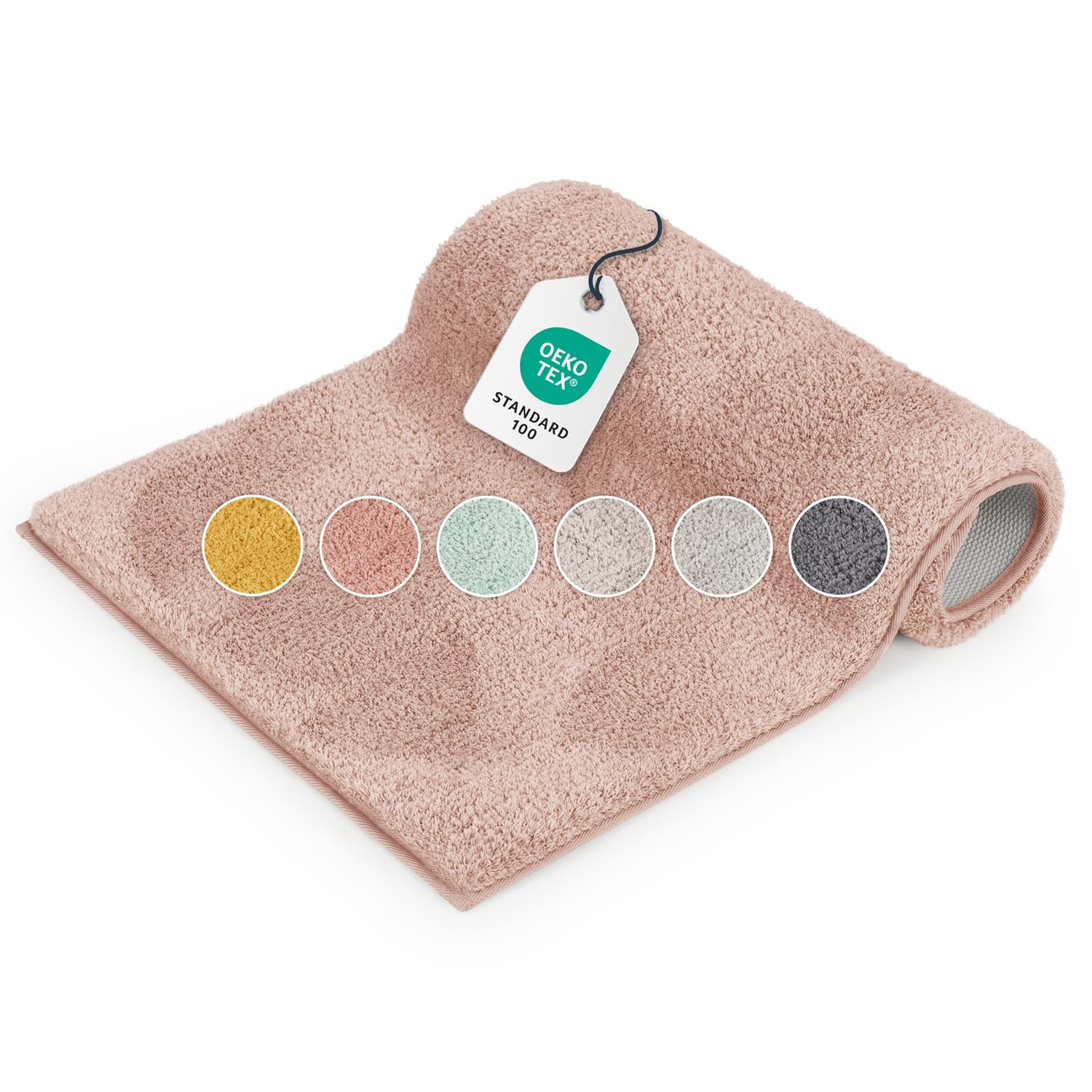 Blumtal Dusty Pink Bath Mat - Super Soft Non Slip Bathroom Mat, Washable Bathroom Rug, 50x80 cm