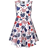 COSLAND Girls' Novelty Dress Kids Printed Holiday Sleeveless Dress, X-Small-Large