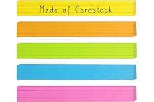 Chell Colored Sentence Strips Cardstock, Pack of 100, 3” x 24” Rainbow Color Word Learning Strips Handwriting Practice Tools 