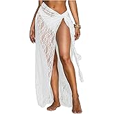 SHENHE Women's Sarong Coverups Bathing Suit Wrap Skirt Sheer Lace Swimsuit Cover Up
