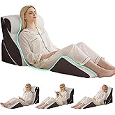 Bambulex 4PCS Wedge Pillow Set for After Surgery, Orthopedic Bed Wedge Pillow for Back Pain Relief, Sitting Up in Bed, Acid Reflux, Adjustable Post Surgery Pillows for GERD, Snoring, White/Grey
