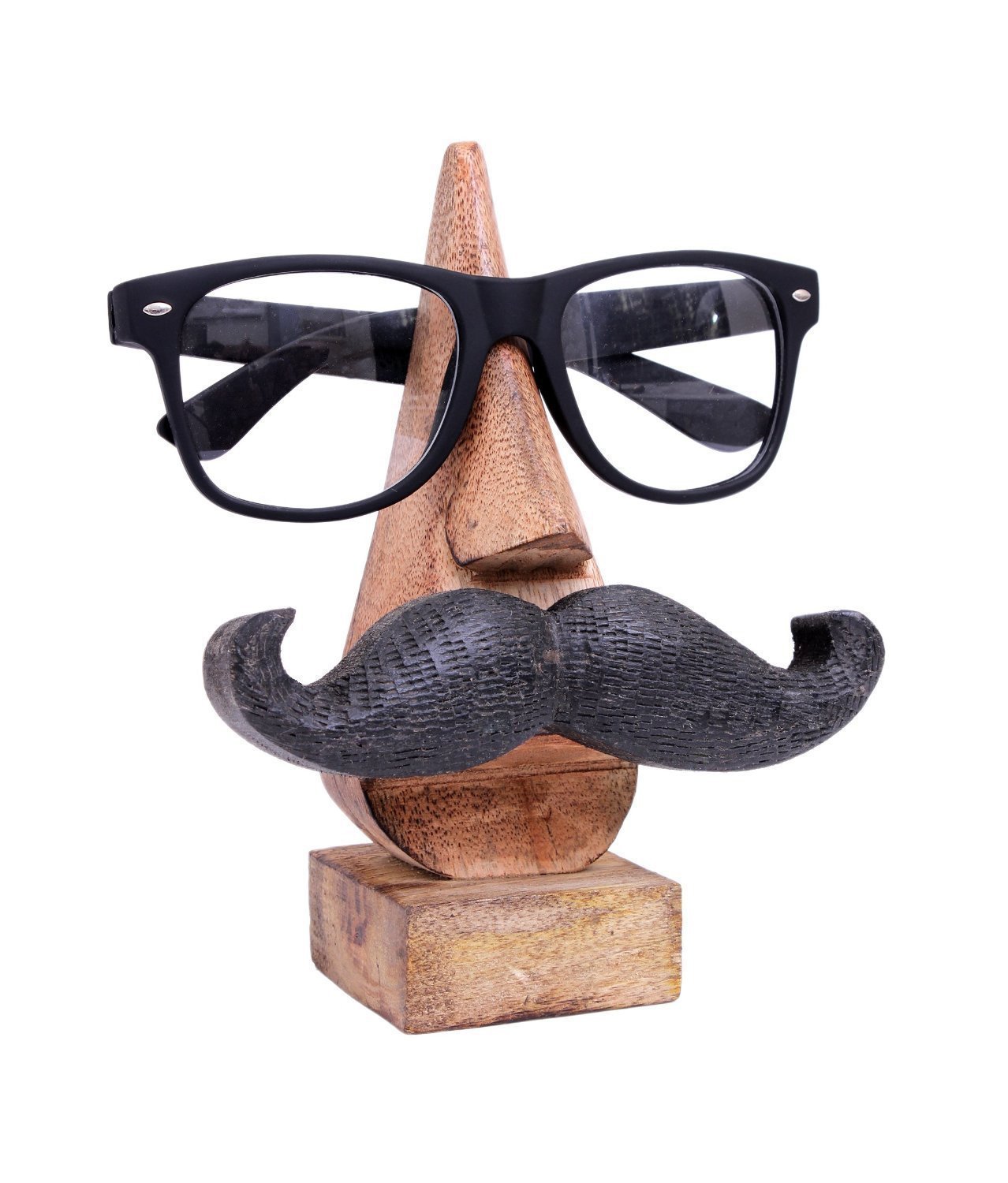 The Indian Arts Repose lunettes standard avec moustache noire en bois de palissandre sculpté à la main