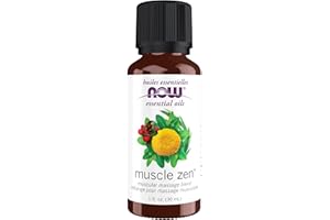 NOW Essential Oils, Muscle Zen™ Essential Oil Blend for Sports Massage, Steam Distilled, 30ml