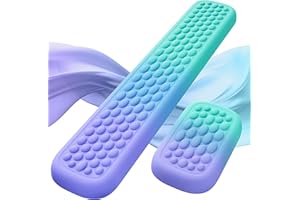 Lekvey Keyboard Wrist Rest, Silky Memory Foam Wrist Rest for Computer Keyboard, Mouse, Ergonomic Massage Design for Typing Pain Relief, Desk Pads Support Hand and Arm, Stain Resistant, Green Purple