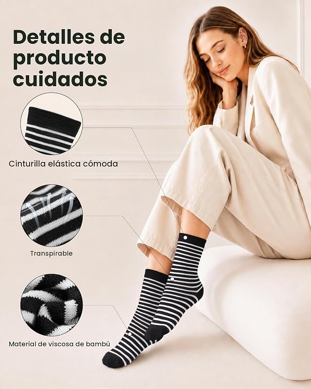 Presente de Meias de Bambu para Mulher 10|20 Pares de Corações e Riscas