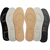 Bellcon Sheepskin Leather Shoe Insoles for Men Boot Thin Leather Shoe Inserts for Men Dress Shoes and Sandals Latex Shoe Soles for Odor Eater Comfort Shoe Replacement Soles for Sweat Aborbing, 3 Pack