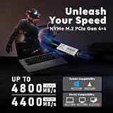 LinkMore XE400 2TB M.2 2280 PCIe Gen4 NVMe SSD 4800MB/s PC Laptop Gaming view 2