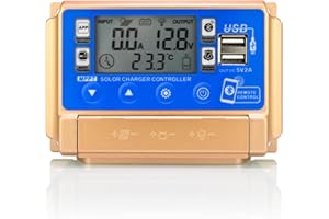 ROLOKIT [Upgraded]30A MPPT Solar Charge Controller 12V/24V Auto Focus MPPT Tracking Charge Controller with Bluetooth LCD Display Dual USB Solar Panel Regulator, Timer Setting, Multiple Load Control Modes