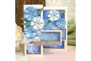 FAWENUCY Scrapbooking Die-Cuts for Card Making, Christmas Metal Cutting Dies, Paper Craft Punch Template, Background Embossing Stencils, DIY Album Décor (Cornflower-9.8x7cm)