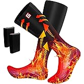 QILOVE Heated Socks for Men Women,3.7V 4000mAh Battery Powered Cold Weather Rechargeable Electric Socks,Warm Electric Socks Outdoor Riding Camping Hiking Motorcycle Skiing Warm Winter Socks