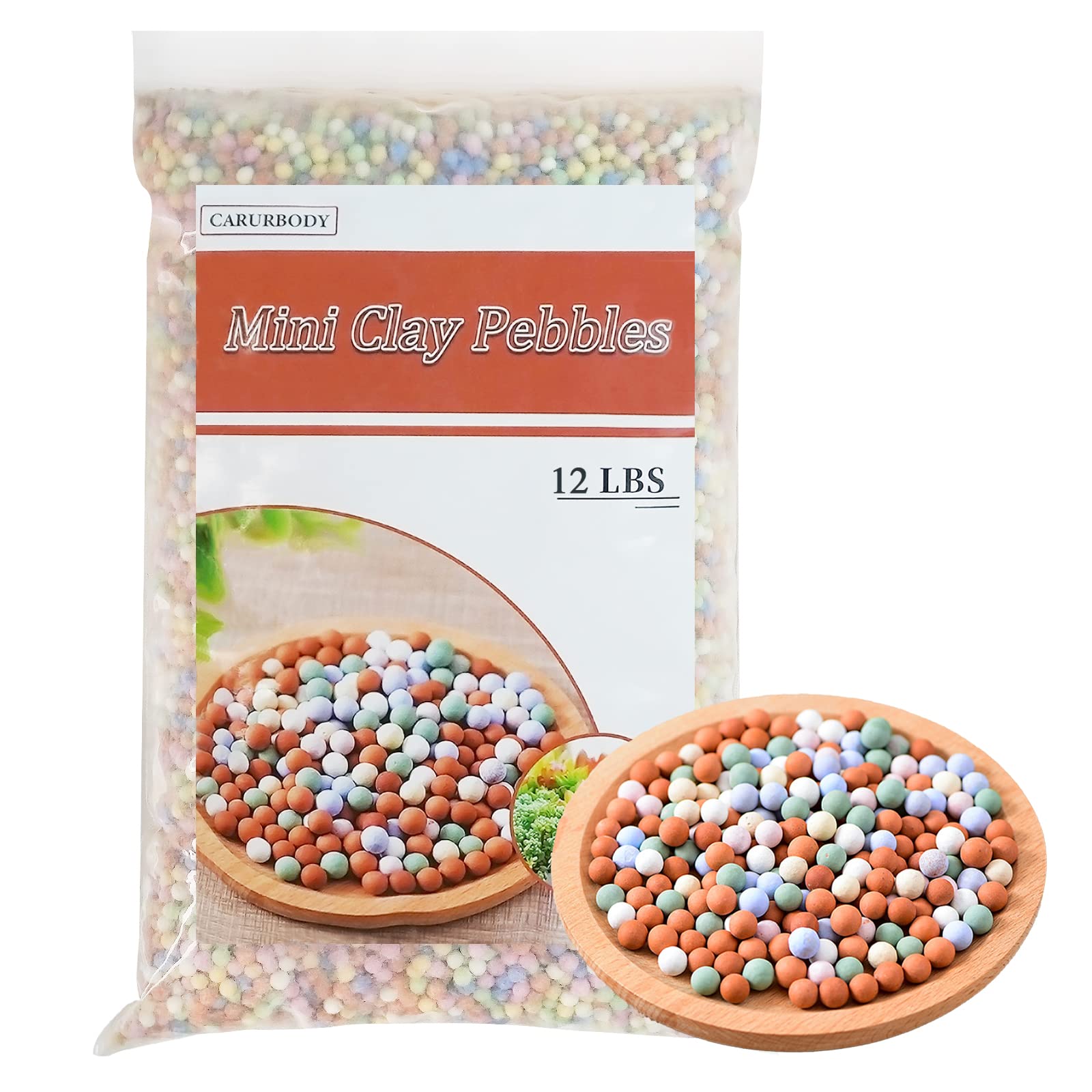 Photo 1 of CARURBODY 12LBS Ceramsite Clay Pebbles for Orchid - Mini Leca Clay Pebble for Plants Drainage - Perfect Ceramsite Balls as A Soil Topper for Indoor Plants, Cacti Succulents Bonsai.