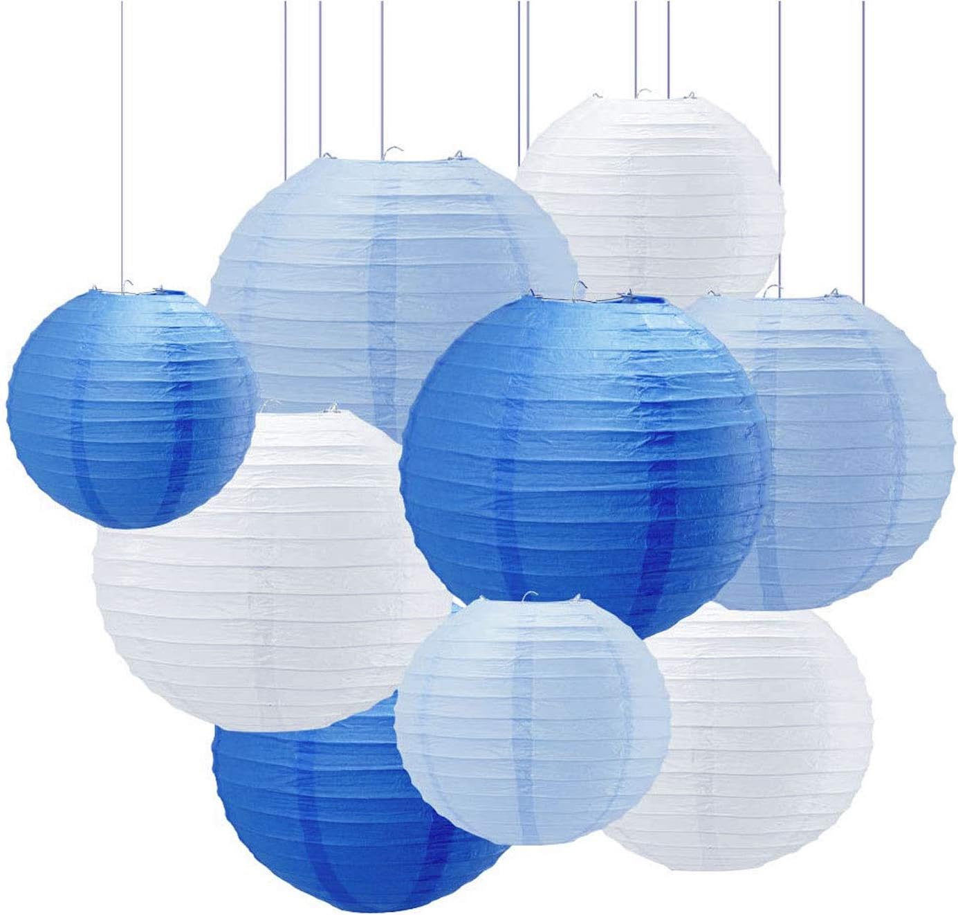 Newthinking 18 PCS Paper Lanterns, Colorful Paper Lantern with Wire