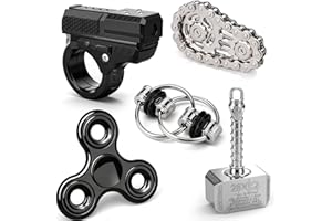 5 Pcs Metal Fidget Toys Set for Adults Teens, Cool Desk Gadgets EDC Hand Toys, Portable Pocket Fidgets for Office & Classroom