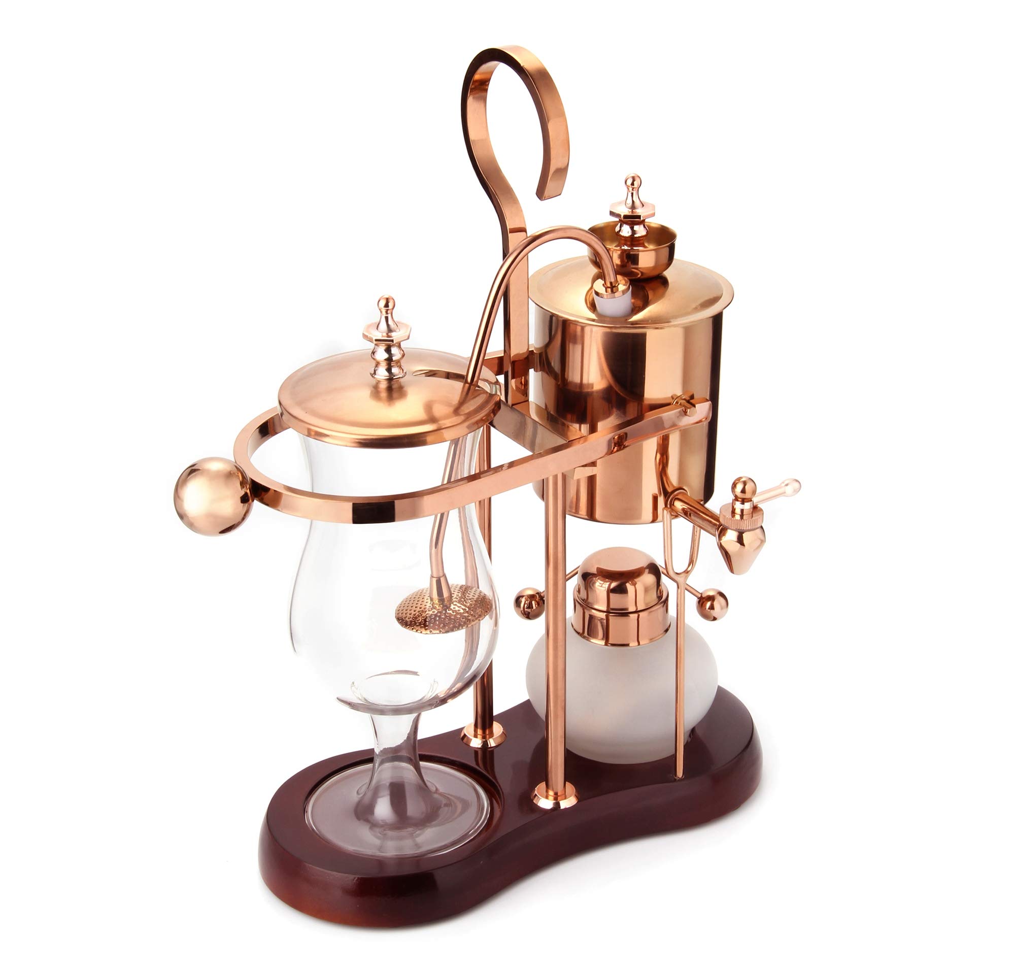 Photo 1 of Diguo Belgian/Belgium Luxury Royal Family Balance Syphon Coffee Maker, Siphon Brewer, Elegant Design Retro-Style (Polished Rose Gold)