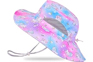 ICOSY Kids Sun Hat for Girls Mesh Bucket Hat Toddler UV Protection Beach Hat Kids Foldable Fishing Hat for Girls 2-8 Years