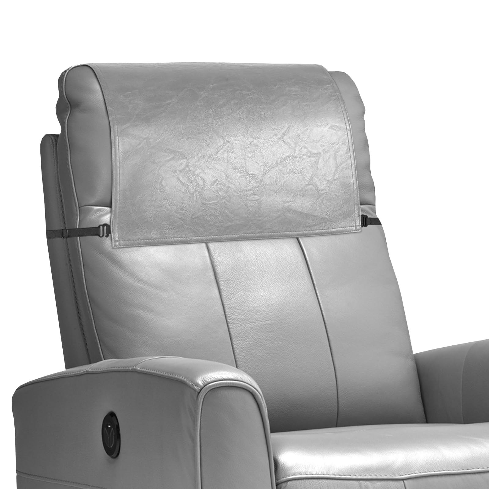 Photo 1 of Xmntdo Recliner Headrest Protector,Non Slip Waterproof Headrest Cover,Leather Recliner Headrest Cover for Sofa,Furniture,Living Room,Office Chair 17x27 in?Light Gray