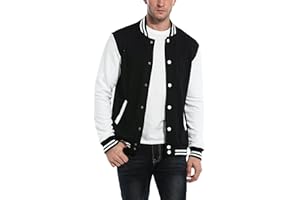 COOFANDY Men's Varsity Baseball Jacket Casual Letterman Jacket Lightweight Bomber Jacket