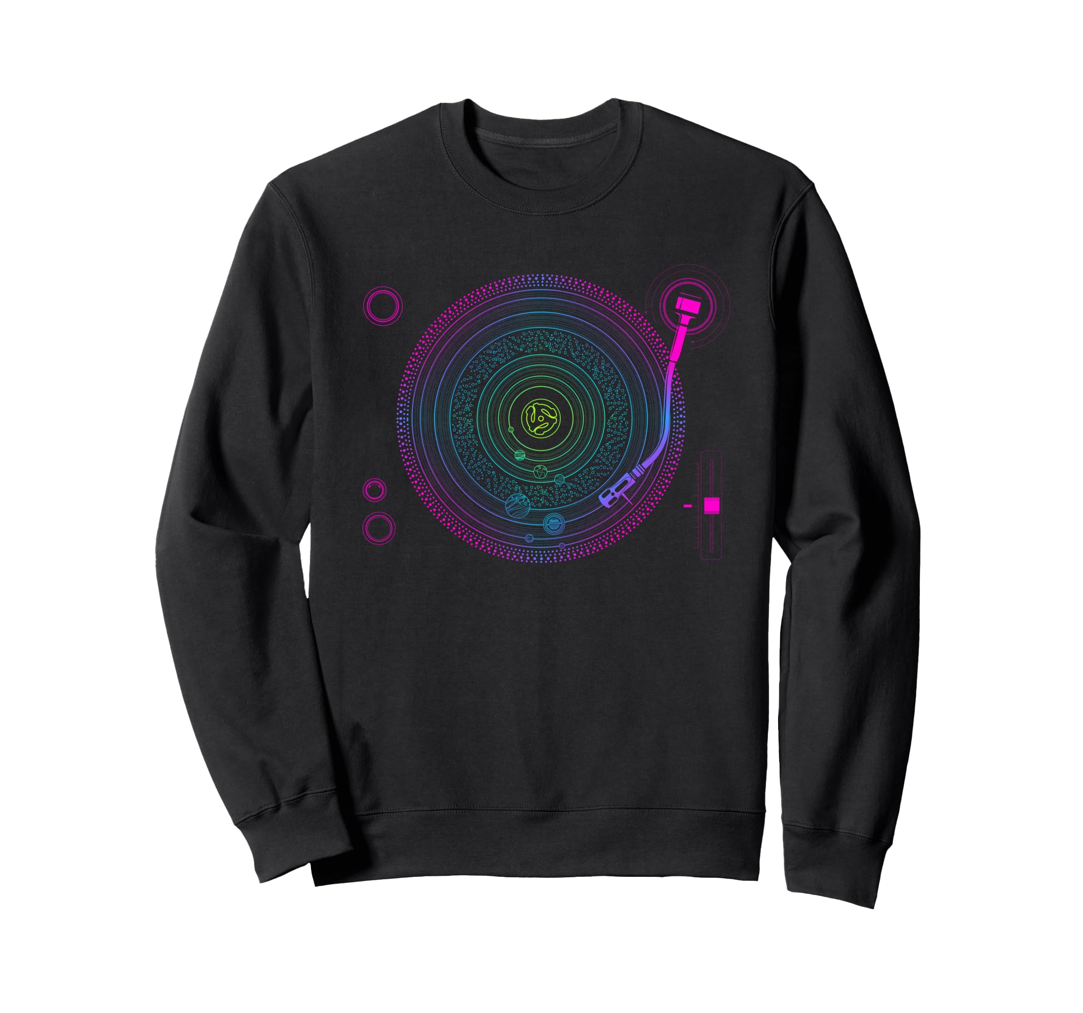 Space DJ Product - Solar System Retro Turntable EDM 3 Sweatshirt