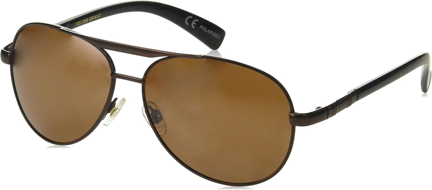 Foster Grant Men's S03982 Polarized Aviator Sunglasses