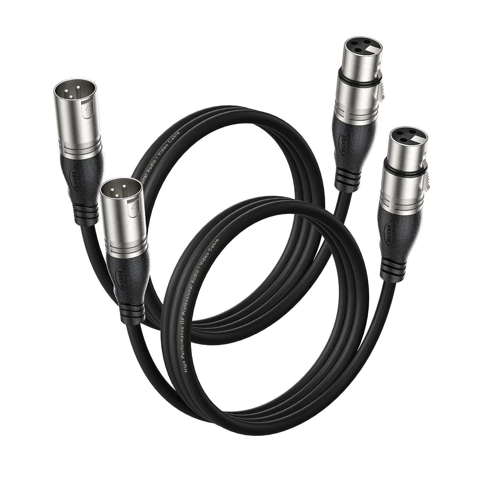 EBXYA XLR Cable 1M 2 Packs - Premium Balanced Microphone Cable with 3-Pin XLR Male to Female Mic Speaker Cable — image 1