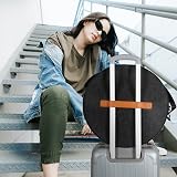 Ohiyoo Large Foldable Felt Hat Box with Lid, Handles, Shoulder Strap - Dark Grey view 8