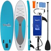 SereneLife 10'6" Inflatable Stand Up Paddle Board with Premium SUP Accessories - Wide Stable Design with Non-Slip EVA Deck Pad, for Youth and Adults, 350 lbs. Capacity