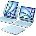 ESR iPad Air 11 Inch Case with Keyboard (M3/M2, 2025/2024) & iPad Pro 11/Air 5th/4th Gen Keyboard, Easy-Set Magnetic Stand, Portrait/Raised Modes, with Removable Protective Case, Blue