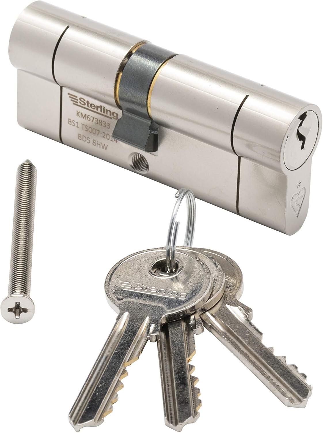 Sterling 45mm x 55mm (100mm Total) TS007 BS1 1 Star Police Approved Secured by Design Euro Door Cylinder, Satin Nickel - Image 4