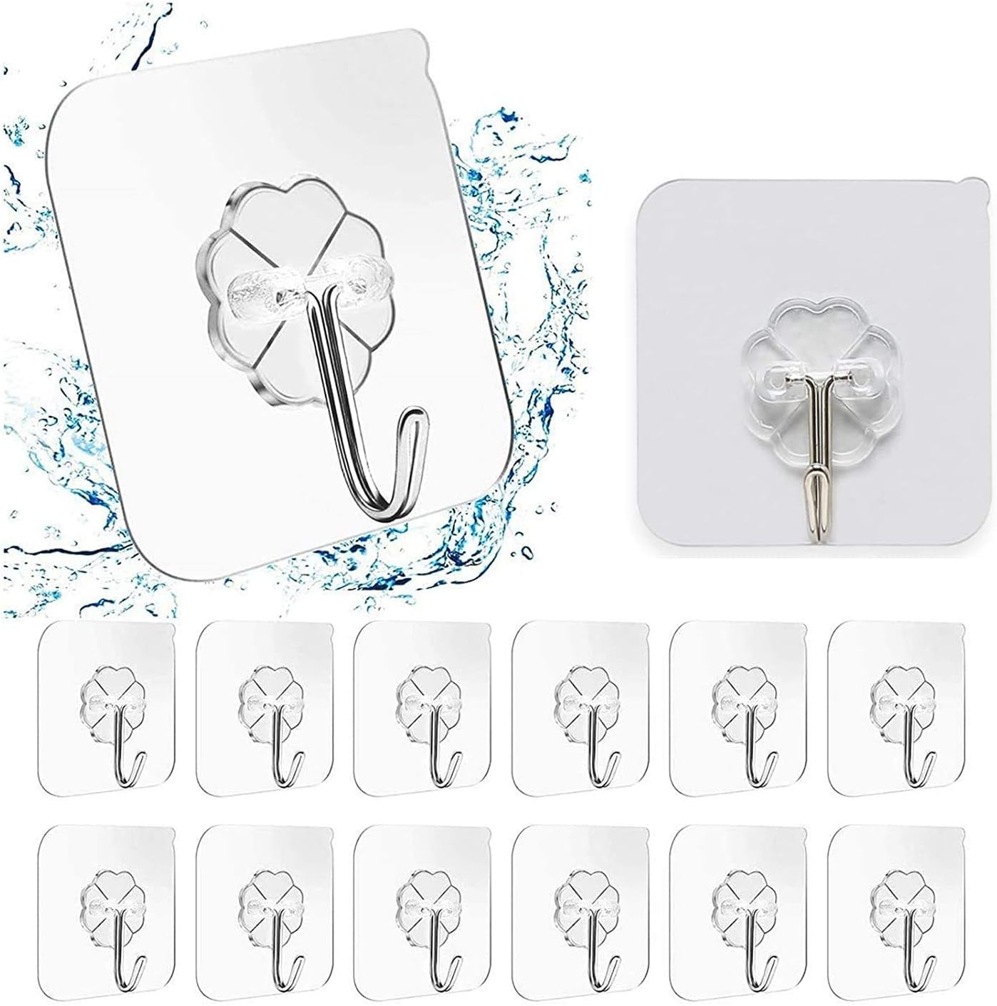 Buy Self Adhesive 14 Pcs Wall Hooks Heavy Duty Hooks for Hanging 10KG