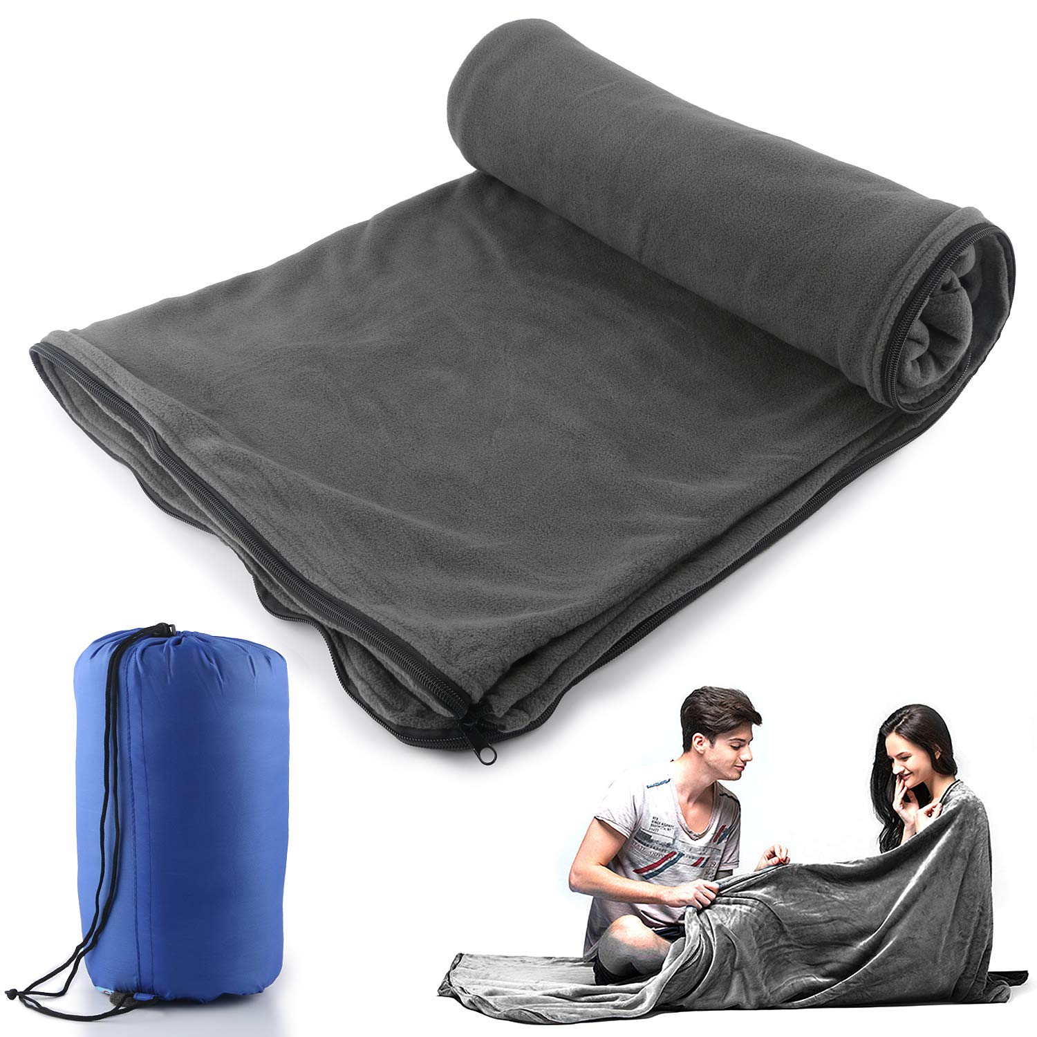 Sleeping Bag Liner Blanket Microfiber Fleece Travel Camping Sheet Zippered Ultralight Warm Roomy Cozy For Home Travel Hotel Airplane With Carry Storage Bag Sports Outdoors Dprdtasikmalayakabgoid