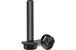 EASTPUK 10Sets M6-1.0 x 30mm Flanged Hex Head Bolts, External Flange Hex Screws, Grade 10.9 Steel Black Zinc M6 Bolts with Nu