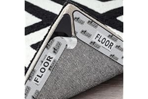 GORILLA GRIP Rug Gripper Pads Keep Area Rugs Corners from Curling, Reusable Double-Sided Stickers Holds Down Carpet in Place,