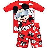 Disney Swimsuit 2 Piece | Mickey Mouse Swim Trunks and Rash Guard | Two Piece Swimsuit for Boys