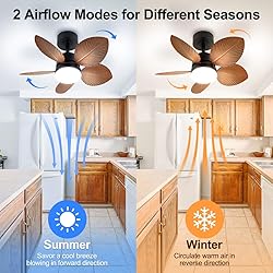 DAKASON Tropical Ceiling Fan with LED Light and 5