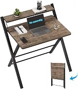 GreenForest Foldable Desk No Assembly Required Small Desk with Monitor Shelf