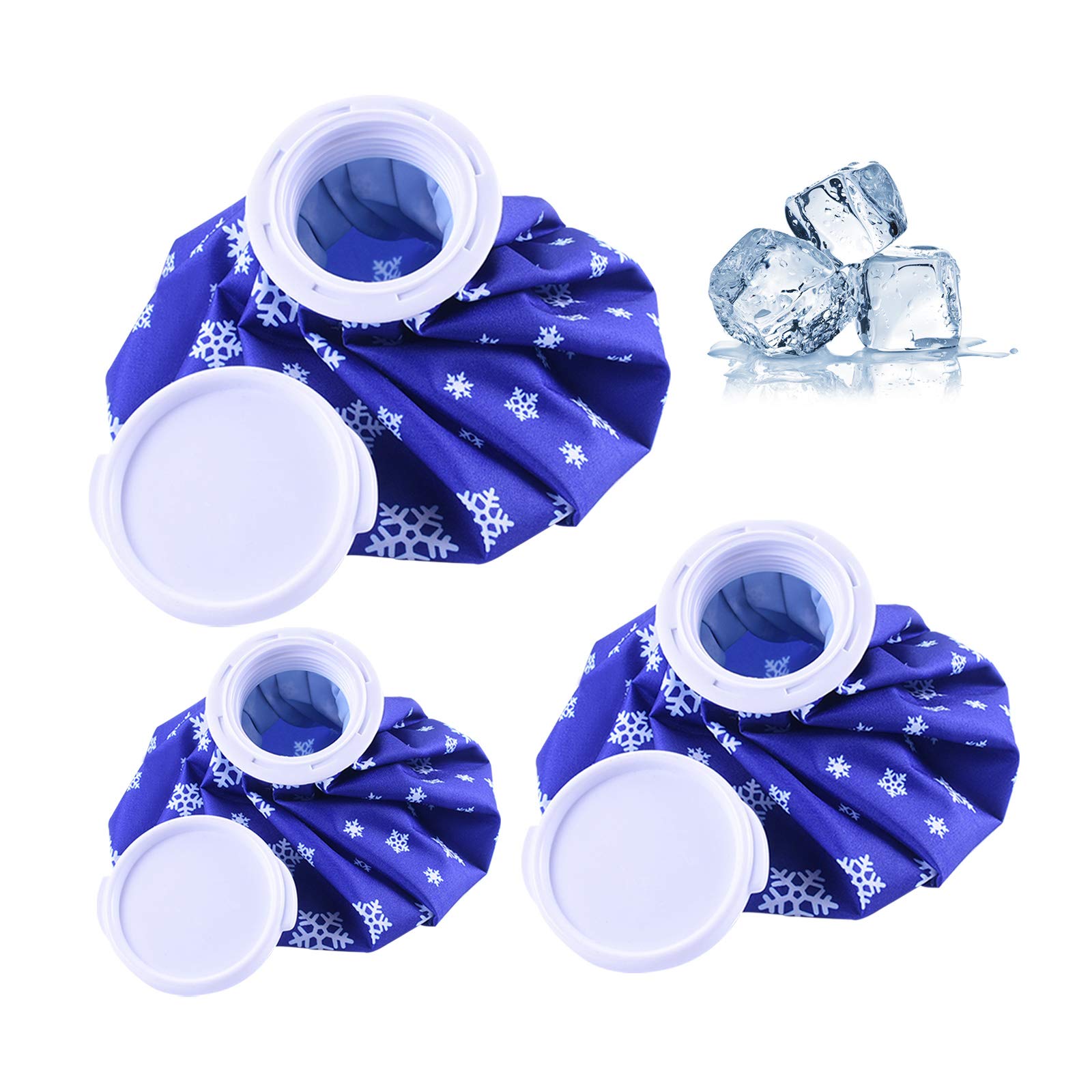 Ice Bag,3pcs Reusable Ice Cold Pack First Aid Ice Packs Hot & Cold Ice Bags First Aid Therapy Packs Refillable Flexible Waterproof Pouch for Sports Injury Pain Relief and Reduce Swelling
