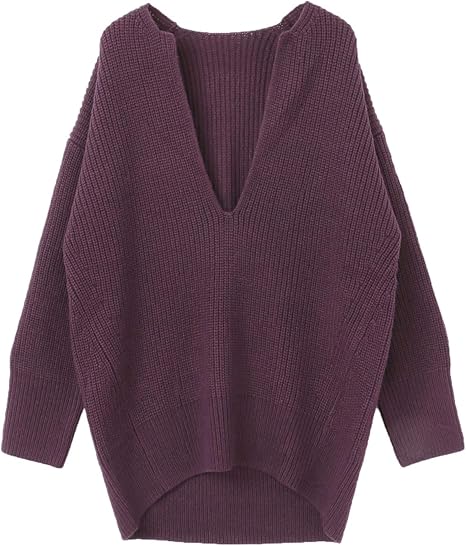 Amazon センスオブプレイス ニット セーター キーネックカタアゼチュニックセーター レディース 07 22a121 D Purple Free セーター 通販